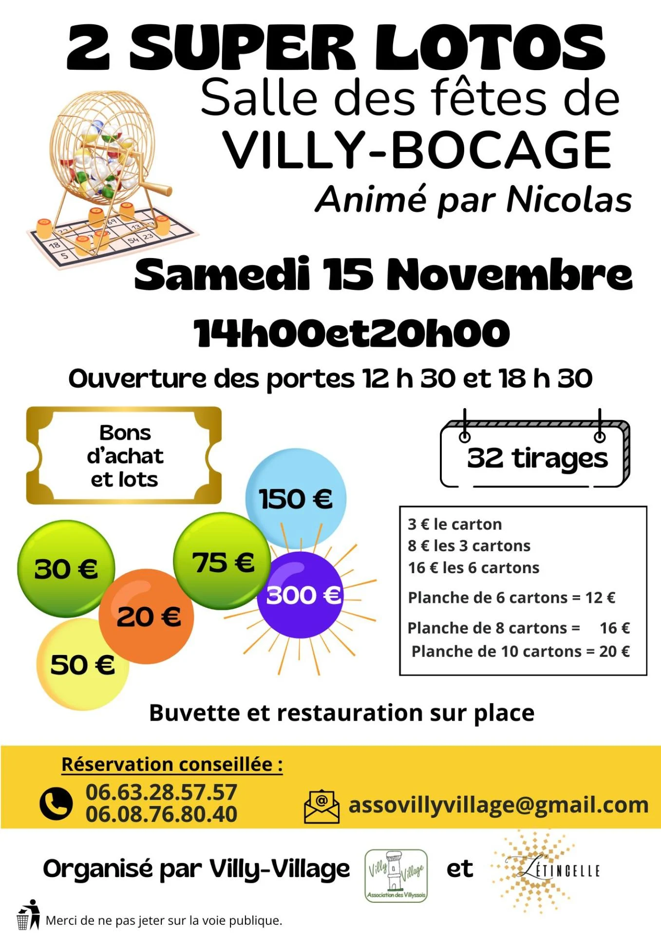 SOIREE LOTOS A 14H ET A 20H